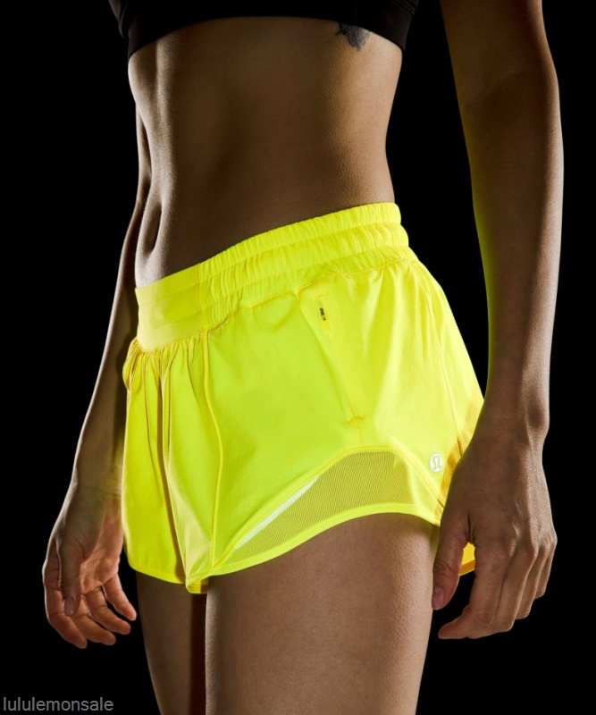 Lululemon Damen DELULU341 | Highlight Gelb Hotty Hot Low-rise Gefüttert Short 25